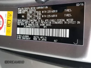 2016 Lexus NX 200t z VIN JTJBARBZ2G2071931, wystawiony jako Copart lot #57074515 z przebiegiem 164 624 mil mil oraz Szkoda całkowita • Salvage title. Historia ofert i sprzedaży dostępna na DreamBid. Obrazek 12.