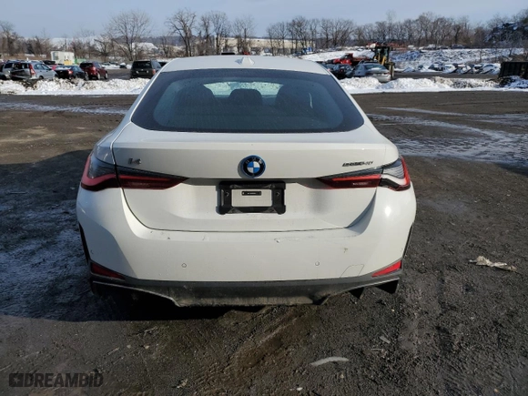 2024 BMW i4 eDrive40 with VIN WBY73AW00RFR48393, listed as a Copart auction lot 88605165 with 24,659 mi miles and Salvage Title. Bid and sale history available at carsss.com. Image 6.
