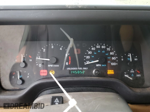 1997 Jeep Wrangler Sahara with VIN 1J4FY49SXVP453369, listed as a Copart auction lot 72826744 with 145,852 mi miles and Salvage Title. Bid and sale history available at carsss.com. Image 9.