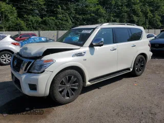 2019 Nissan Armada Platinum with VIN JN8AY2NE8K9758877, listed as a Copart auction lot 63475505 with Not provided miles and Salvage title. Bid and sale history available at DreamBid. Image 1.