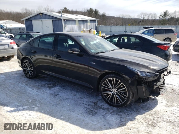 2021 Cadillac CT5 V-Series with VIN 1G6DV5RW5M0147060, listed as a Copart auction lot 45525665 with 26,846 mi miles and Salvage title. Bid and sale history available at DreamBid. Image 4.