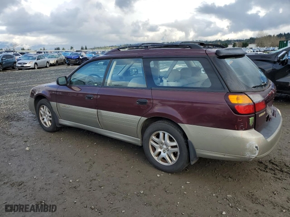 2000 Subaru Legacy Wagon Outback w/GB Equip with VIN 4S3BH6751Y7671900, listed as a Copart auction lot 82354434 with 236,220 mi miles and Salvage Title. Bid and sale history available at carsss.com. Image 2.