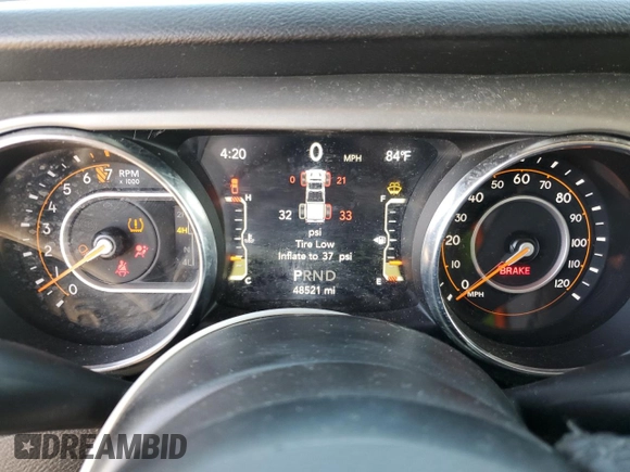 2021 Jeep Gladiator Willys with VIN 1C6HJTAG8ML563161, listed as a Copart auction lot 52734195 with 48,521 mi miles and Salvage title. Bid and sale history available at DreamBid. Image 9.
