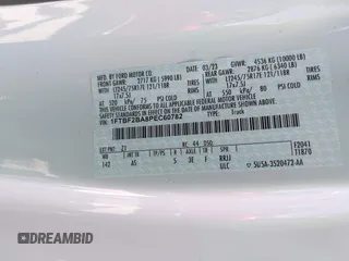 2023 Ford F-250 XL с VIN 1FTBF2BA8PEC60782, выставлен на аукционе IAAI как лот 42259327 с пробегом 22 665 миль миль и . История ставок и продаж доступна на DreamBid. Изображение 9.