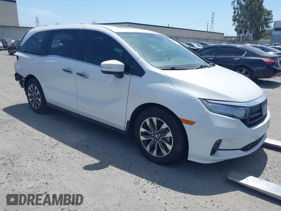 2024 Honda Odyssey EX-L z VIN 5FNRL6H67RB045588, wystawiony jako IAAI lot #41058931 z przebiegiem 4 440 mil mil oraz . Historia ofert i sprzedaży dostępna na DreamBid. Obrazek 1.