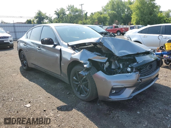2019 Infiniti Q50 Luxe with VIN JN1EV7AR7KM557600, listed as a Copart auction lot 65713405 with 48,542 mi miles and Salvage title. Bid and sale history available at DreamBid. Image 4.