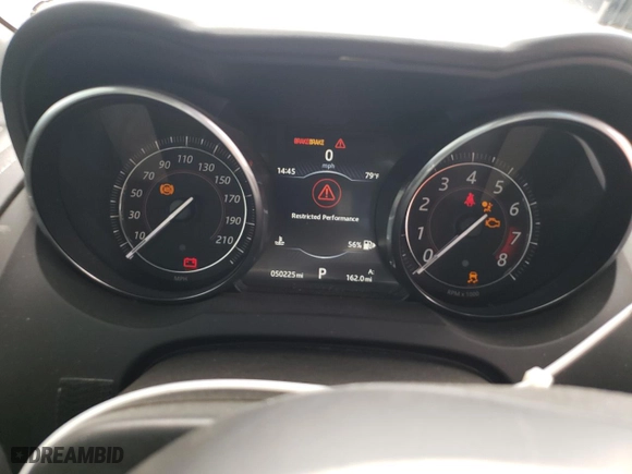 2016 Jaguar F-TYPE R with VIN SAJWJ6DLXGMK29451, listed as a Copart auction lot 51437695 with 50,225 mi miles and Salvage Title. Bid and sale history available at carsss.com. Image 9.