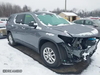 2021 Chevrolet Traverse LS with VIN 1GNERFKW3MJ104005, listed as a IAAI auction lot 41084040 with 63,660 mi miles. Bid and sale history available at carsss.com. Image 1.