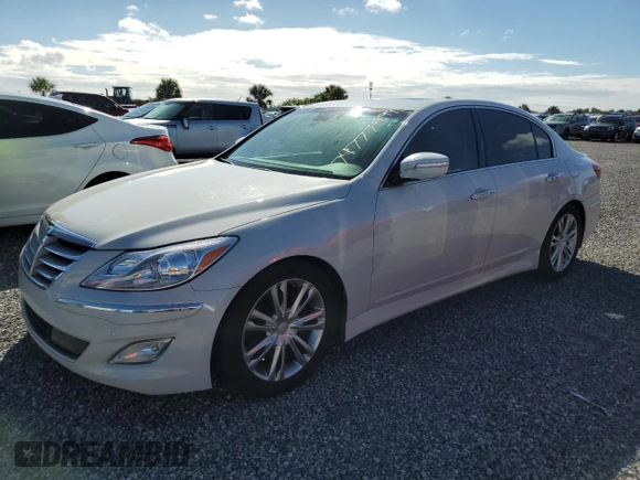 2013 Hyundai Genesis 3.8L with VIN KMHGC4DD0DU231517, listed as a Copart auction lot 74777994 with 129,206 mi miles and Non Repairable. Bid and sale history available at carsss.com. Image 1.