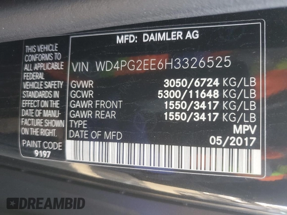 2017 Mercedes-Benz Metris Passenger z VIN WD4PG2EE6H3326525, wystawiony jako Copart lot #86748464 z przebiegiem Nie podano mil oraz Szkoda całkowita • Salvage title. Historia ofert i sprzedaży dostępna na DreamBid. Obrazek 14.