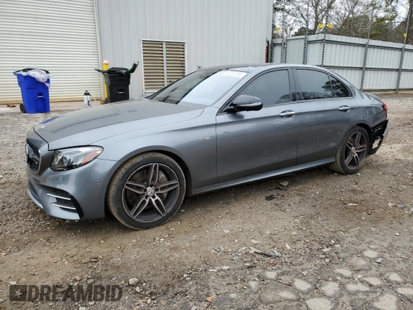 2018 Mercedes-Benz E-Class AMG E 43 with VIN WDDZF6EBXJA447519, listed as a Copart auction lot 86253784 with 45,704 mi miles and Salvage Title. Bid and sale history available at carsss.com. Image 1.