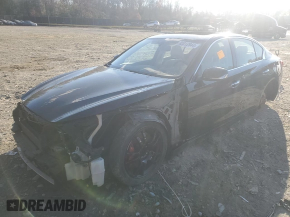 2017 Infiniti Q50 Red Sport 400 with VIN JN1FV7AP9HM851270, listed as a Copart auction lot 82012944 with 132,260 mi miles and Salvage title. Bid and sale history available at DreamBid. Image 1.