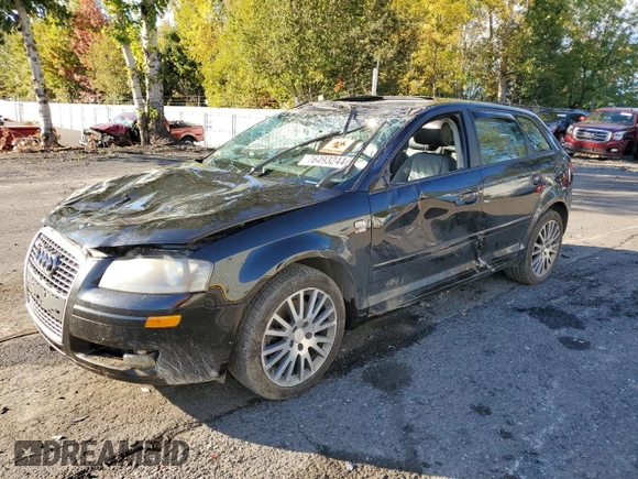 2008 Audi A3 with VIN WAUNF78P28A159586, listed as a Copart auction lot 76493244 with 0 mi miles and Salvage Title. Bid and sale history available at carsss.com. Image 1.