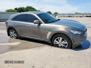 2015 Infiniti QX70 with VIN JN8CS1MW1FM481491, listed as a Copart auction lot 58841045 with 196,155 mi miles and Salvage title. Bid and sale history available at DreamBid. Image 4.