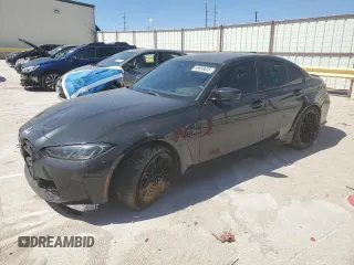 2021 BMW M3 Competition with VIN WBS33AY02MFK74990, listed as a Copart auction lot 49856635 with 57,181 mi miles and Salvage Title. Bid and sale history available at carsss.com. Image 1.