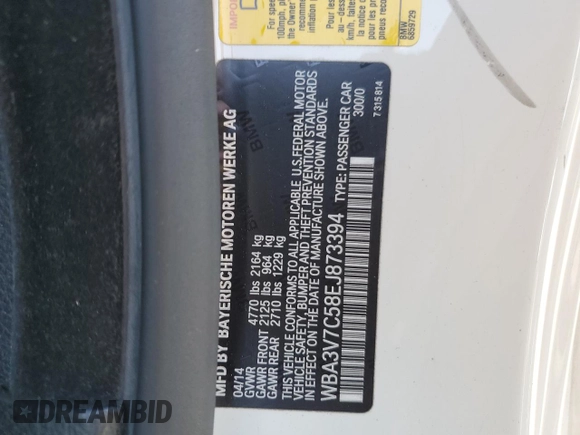 2014 BMW 4 Series 428i z VIN WBA3V7C58EJ873394, wystawiony jako Copart lot #75281204 z przebiegiem 71 561 mil mil oraz Szkoda całkowita • Salvage title. Historia ofert i sprzedaży dostępna na DreamBid. Obrazek 12.