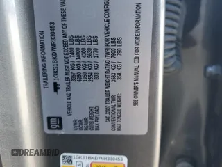 2022 GMC Yukon SLT with VIN 1GKS1BKD7NR330453, listed as a Copart auction lot 81585554 with 34,811 mi miles and Salvage Title. Bid and sale history available at carsss.com. Image 14.