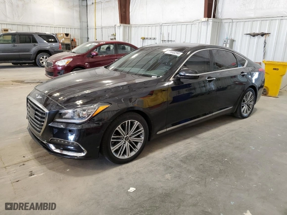 2018 Genesis G80 3.8L with VIN KMHGN4JE7JU232778, listed as a Copart auction lot 77440294 with 71,623 mi miles and Non Repairable. Bid and sale history available at carsss.com. Image 1.
