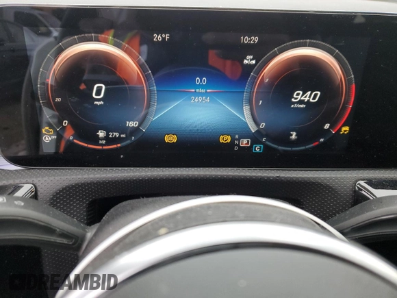 2022 Mercedes-Benz A 220 with VIN W1K3G4FB6NJ355576, listed as a Copart auction lot 41506835 with 24,954 mi miles and Salvage Title. Bid and sale history available at DreamBid. Image 9.