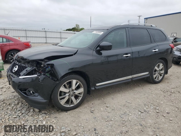 2016 Nissan Pathfinder Platinum with VIN 5N1AR2MM9GC640344, listed as a Copart auction lot 57403895 with 119,436 mi miles and Clean title. Bid and sale history available at DreamBid. Image 1.