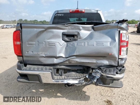 2022 Chevrolet Colorado 2WD LT with VIN 1GCGSCEN1N1222921, listed as a Copart auction lot 58193695 with 53,422 mi miles and Salvage title. Bid and sale history available at DreamBid. Image 6.