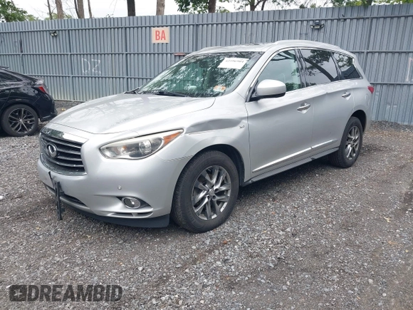 2014 Infiniti QX60 with VIN 5N1AL0MMXEC500998, listed as a IAAI auction lot 42596904 with 105,153 mi miles and . Bid and sale history available at DreamBid. Image 2.