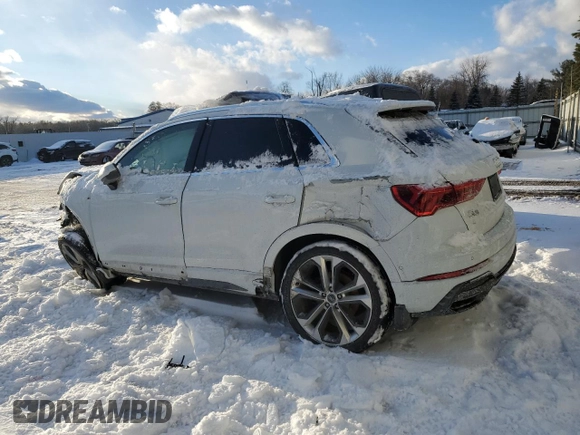 2020 Audi Q3 S line Prestige z VIN WA1FECF37L1033164, wystawiony jako Copart lot #45464835 z przebiegiem Nie podano mil oraz Szkody całkowita. Historia ofert i sprzedaży dostępna na DreamBid. Obrazek 2.