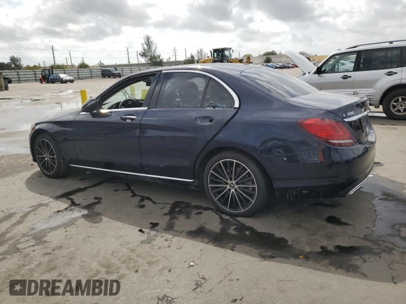 2021 Mercedes-Benz C 300 with VIN W1KWF8DB5MR632714, listed as a Copart auction lot 47728725 with 36,146 mi miles and Salvage Title. Bid and sale history available at carsss.com. Image 2.