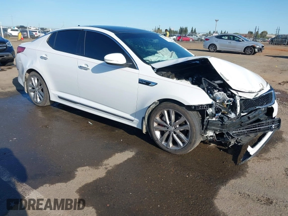 2015 Kia Optima SXL Turbo with VIN 5XXGR4A6XFG412013, listed as a IAAI auction lot 41960226 with 143,745 mi miles and . Bid and sale history available at DreamBid. Image 1.