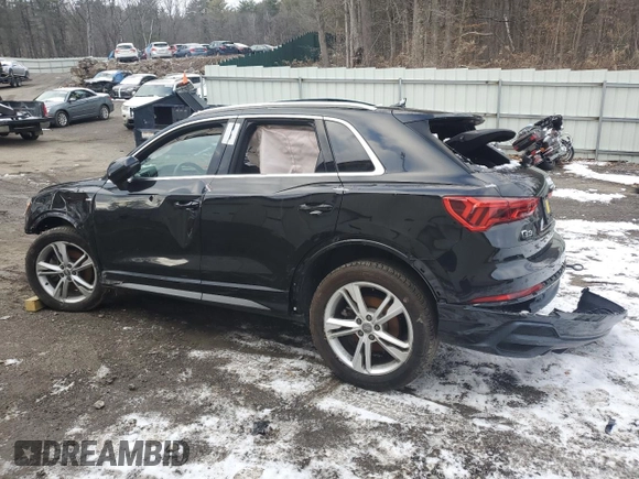 2020 Audi Q3 S line Premium with VIN WA1DECF35L1056563, listed as a Copart auction lot 80702914 with 57,260 mi miles and Clean Title. Bid and sale history available at carsss.com. Image 2.