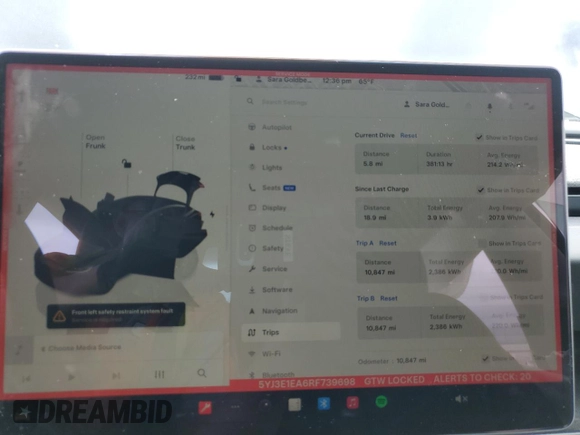 2024 Tesla Model 3 z VIN 5YJ3E1EA6RF739698, wystawiony jako Copart lot #53578755 z przebiegiem 10 847 mil mil oraz Szkody całkowita. Historia ofert i sprzedaży dostępna na DreamBid. Obrazek 9.