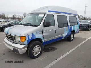 2006 Ford Econoline Cargo with VIN 1FTNS24W66DB32773, listed as a IAAI auction lot 41105626 with 219,787 mi miles. Bid and sale history available at carsss.com. Image 2.