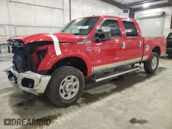 2015 Ford Super Duty F-250 SRW Lariat with VIN 1FT7W2B64FED07743, listed as a Copart auction lot 53460125 with 72,800 mi miles and Salvage Title. Bid and sale history available at carsss.com. Image 1.