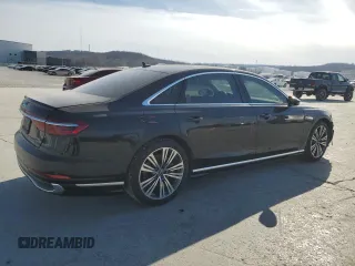 2023 Audi A8 with VIN WAULDAF8XPN011716, listed as a Copart auction lot 48926395 with 14,436 mi miles and Salvage Title. Bid and sale history available at carsss.com. Image 3.