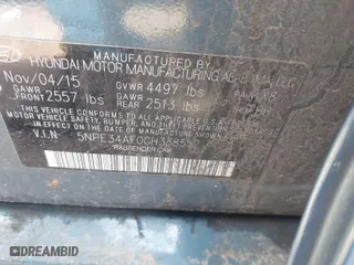 2016 Hyundai Sonata 2.4L Sport with VIN 5NPE34AF0GH338552, listed as a IAAI auction lot 41221255 with 148,849 mi miles. Bid and sale history available at carsss.com. Image 9.