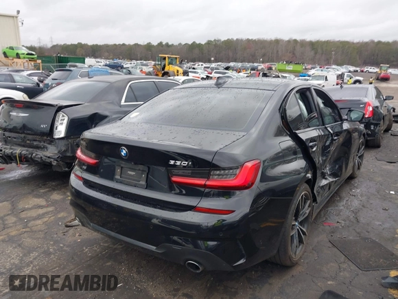 2021 BMW 3 Series 330i with VIN 3MW5R1J00M8B80041, listed as a IAAI auction lot 41727136 with 1 mi miles. Bid and sale history available at carsss.com. Image 4.