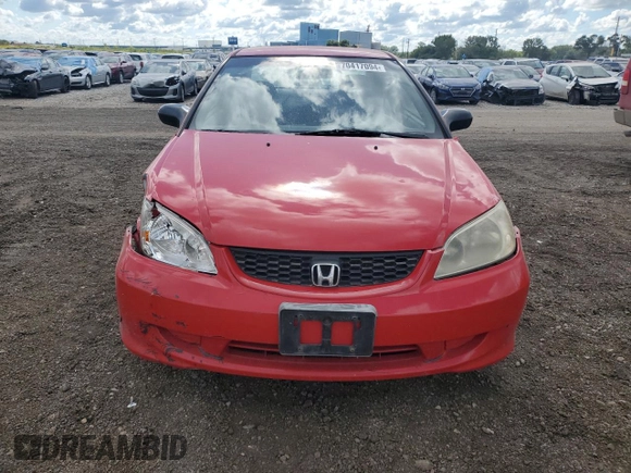 2005 Honda Civic Cpe VP SSRS with VIN 1HGEM22355L011564, listed as a Copart auction lot 70417094 with 172,571 mi miles and Salvage Title. Bid and sale history available at carsss.com. Image 5.