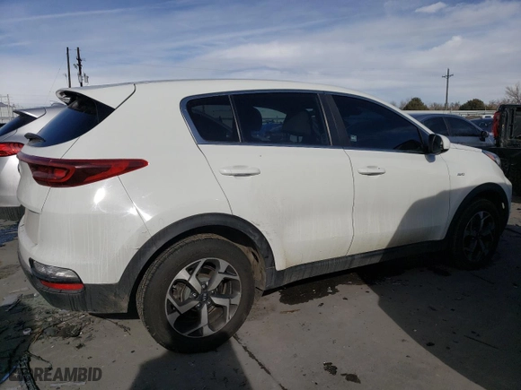 2020 Kia Sportage LX with VIN KNDPMCAC2L7801358, listed as a Copart auction lot 44950575 with 105,361 mi miles and Salvage Title. Bid and sale history available at carsss.com. Image 3.