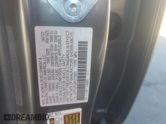 2023 Acura RDX with VIN 5J8TC2H33PL015651, listed as a Copart auction lot 87673595 with 18,486 mi miles and Salvage Title. Bid and sale history available at carsss.com. Image 13.