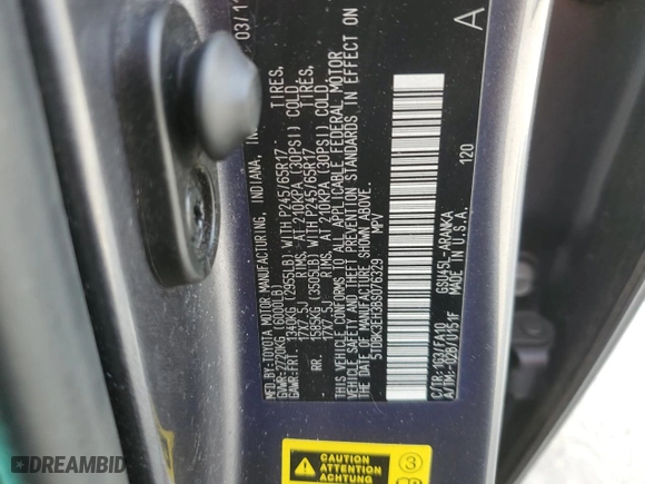 2011 Toyota Highlander with VIN 5TDBK3EH3BS076329, listed as a Copart auction lot 48865895 with 0 mi miles and Salvage Title. Bid and sale history available at carsss.com. Image 14.