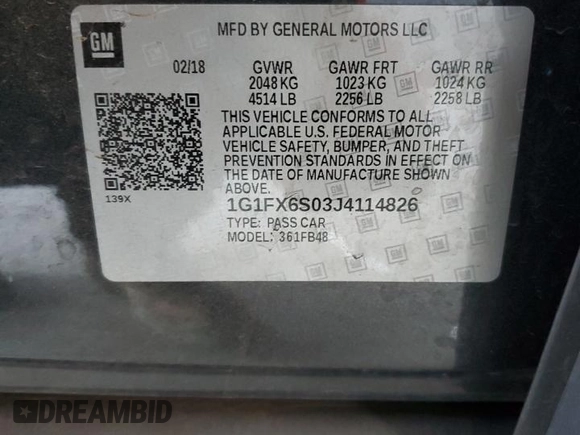 2018 Chevrolet Bolt EV Premier z VIN 1G1FX6S03J4114826, wystawiony jako Copart lot #57649515 z przebiegiem 136 670 mil mil oraz Szkoda całkowita • Salvage title. Historia ofert i sprzedaży dostępna na DreamBid. Obrazek 12.