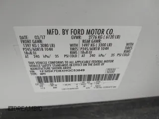 2017 Ford Explorer XLT z VIN 1FM5K7D8XHGC53849, wystawiony jako IAAI lot #42220485 z przebiegiem 135 902 mil mil oraz . Historia ofert i sprzedaży dostępna na DreamBid. Obrazek 9.
