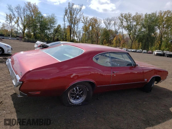 1972 Oldsmobile Cutlass with VIN 3F87H2G120938, listed as a Copart auction lot 74329074 with 49,120 mi miles and Salvage Title. Bid and sale history available at DreamBid. Image 3.