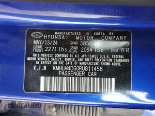 2024 Hyundai Elantra SEL with VIN KMHLM4DG0RU811458, listed as a Copart auction lot 49504685 with 16,163 mi miles and Salvage Title. Bid and sale history available at carsss.com. Image 12.