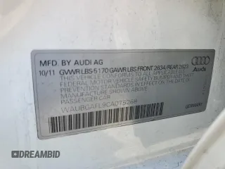 2012 Audi S4 Premium Plus with VIN WAUBGAFL9CA075268, listed as a Copart auction lot 68863744 with 129,510 mi miles and Salvage Title. Bid and sale history available at carsss.com. Image 12.