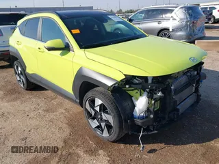 2024 Hyundai Kona Limited with VIN KM8HECA35RU067984, listed as a IAAI auction lot 41656956 with 15,343 mi miles and . Bid and sale history available at carsss.com. Image 1.