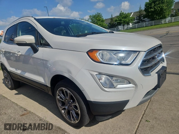2019 Ford EcoSport Titanium z VIN MAJ6S3KL4KC280624, wystawiony jako Copart lot #57574955 z przebiegiem 122 900 mil mil oraz Tytuł czysty. Historia ofert i sprzedaży dostępna na DreamBid. Obrazek 1.