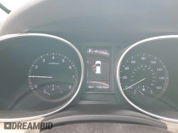 2017 Hyundai Santa Fe Sport 2.0T with VIN 5NMZU4LA1HH040946, listed as a Copart auction lot 48427805 with 116,119 mi miles and Salvage Title. Bid and sale history available at carsss.com. Image 9.