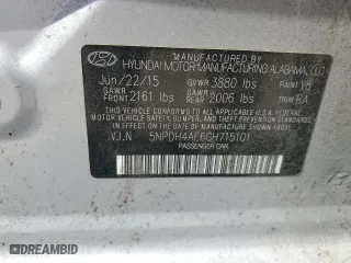 2016 Hyundai Elantra SE with VIN 5NPDH4AE6GH715101, listed as a Copart auction lot 46816715 with 133,348 mi miles and Salvage Title. Bid and sale history available at carsss.com. Image 14.