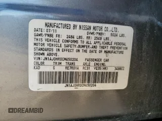 2012 Infiniti EX Journey with VIN JN1AJ0HR0CM450204, listed as a Copart auction lot 84688184 with 98,222 mi miles and Salvage Title. Bid and sale history available at DreamBid. Image 16.